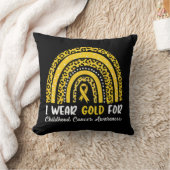 I衣服金ゴールド小児癌認識度虹 クッション (ブランケット)