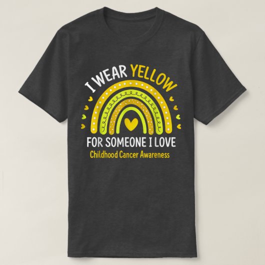 I衣服黄色の小児期がん認識度黄色Ra Tシャツ (デザイン正面)