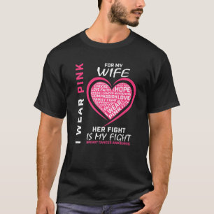 I衣服Pink For My Wiff Breast Cancer認識度He Tシャツ