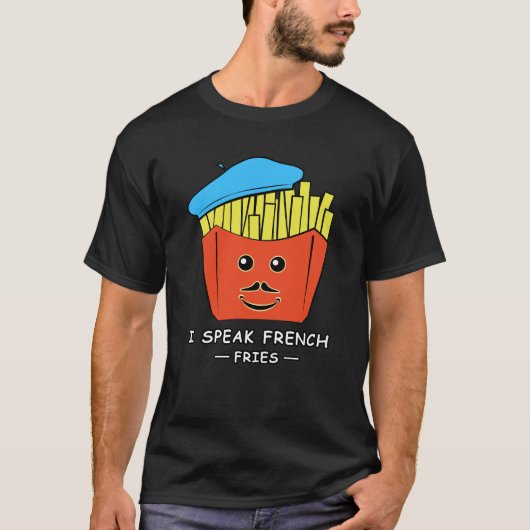 I話フランスの（フライ） -おもしろい Pun Tシャツ (正面)