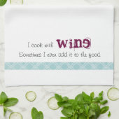 I調理師フードユーモア青縁ど茶キッチンタオル キッチンタオル (折り畳み)