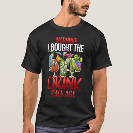 I警告はドリンクパッケージのシおもしろいャツ Tシャツ (正面)