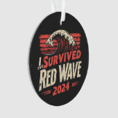 I赤生き延び波2024トランプが成長を勝ち取った オーナメント (正面)