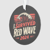 I赤生き延び波2024トランプが成長を勝ち取った オーナメント (正面)