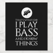 I遊 Bassベースおもしろいギター ワインラベル (シングルラベル)