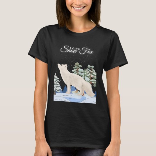 I雪与えキツネ動物パン Tシャツ (正面)