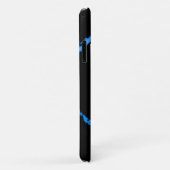 I電話の青いスパイラル上の黒いケース Case-Mate iPhoneケース (裏面/右)