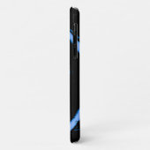I電話の青いスパイラル上の黒いケース Case-Mate iPhoneケース (裏面/左)