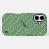 I電話ケース垂直グリーンと黄色のHAMbWG Case-Mate iPhoneケース (裏面 (横))