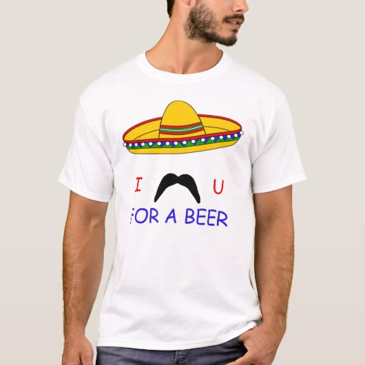 I髭ビールCinco deメーヨーのTシャツのための Tシャツ (正面)