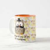 I髭私のバレンタインがある ツートーンマグカップ (正面左)