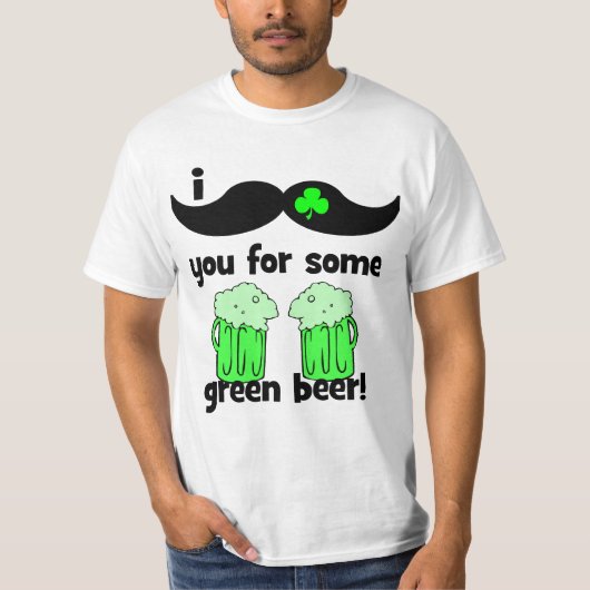 I髭緑ビールのための Tシャツ (正面)