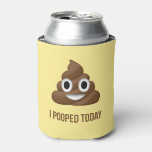 I黄色の今日Poopedのおもしろいな顔文字 缶クーラー