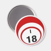 I18ビンゴボール冷蔵庫用マグネット マグネット (正面/裏面)