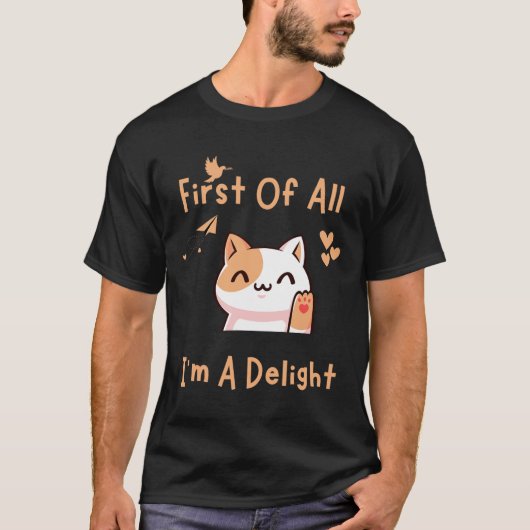 I39mの中で最初に喜び面白い猫1 Tシャツ (正面)