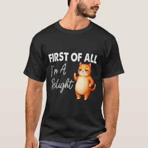 I39mの最初の喜び皮肉な怒った猫ロー Tシャツ