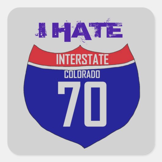 I70 Colorado Highway Stickersが大嫌い スクエアシール (正面)
