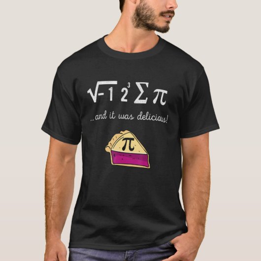 I おもしろい食べ合計パイ演算式パイ日シャツティー Tシャツ (正面)