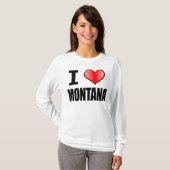 I ♥のモンタナの長袖-女性 Tシャツ (正面フル)