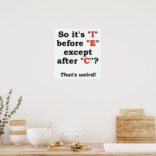 "I"の前に"E" Funny Poster ポスター (キッチン)