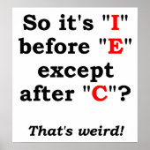 "I"の前に"E" Funny Poster ポスター (正面)