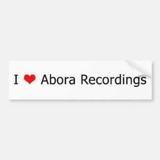 I ♥のAboraの録音のバンパーステッカーの白1 バンパーステッカー