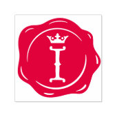 I -アンティークワックスシールゴシック王冠イニシャル文字 セルフインキングスタンプ (デザイン)