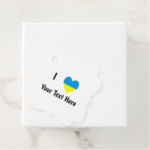 I (ウクライナ国旗のハート)あなたのパーソナライズされた文字 フェイバータグ (インサイチュ)