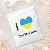 I (ウクライナ国旗のハート)あなたのパーソナライズされた文字 フェイバーバッグ (クリップ留めされた状態)