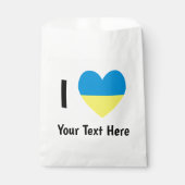 I (ウクライナ国旗のハート)あなたのパーソナライズされた文字 フェイバーバッグ (正面)