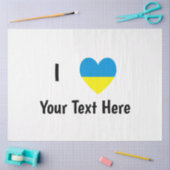 I (ウクライナ国旗のハート)あなたのパーソナライズされた文字 薄葉紙 (クラフト)