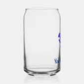 I (ギリシャ国旗のファンキーハート)あなたのテキスト ガラス缶 (右)