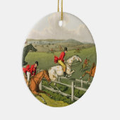 I.クラーク著aquatintedキツネ狩りパブ。 Thoma著 セラミックオーナメント (右)