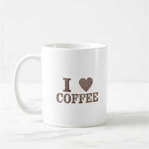 I ♥コーヒー豆アート コーヒーマグカップ