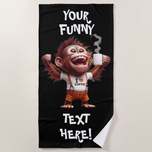 I ♥コーヒー ビーチタオル (正面)