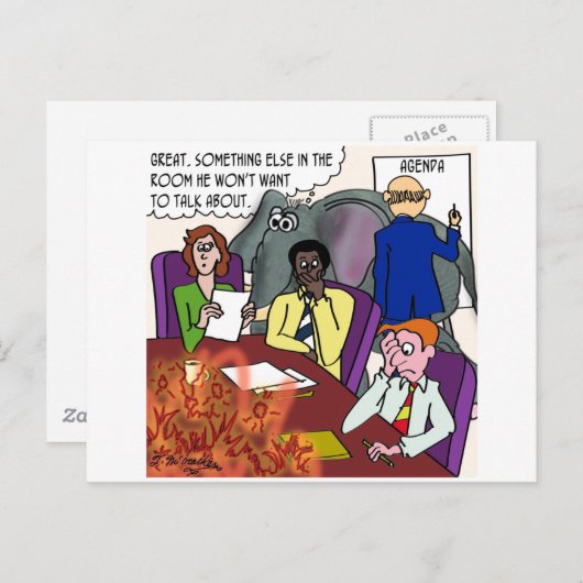 I.ゾウと火を無視する会議 ポストカード (正面/裏面)