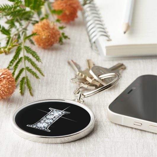 「I」ダイヤモンドキーチェきらきら光るーン キーホルダー (側面)