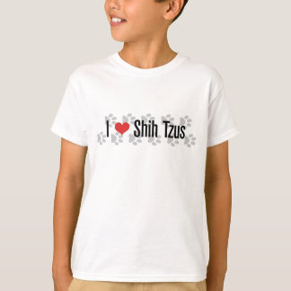 I (ハートの)シーズー(犬) Tzus Tシャツ