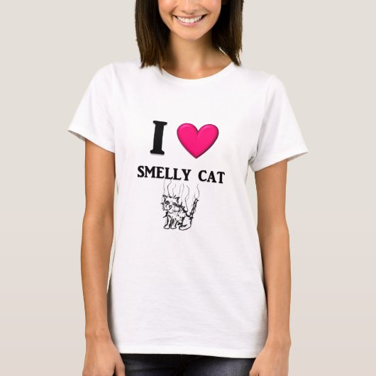I "ハートの"臭い猫 Tシャツ (正面)