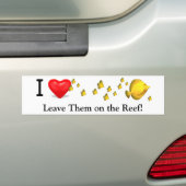 I 「ハートの」黄色い独特の味 バンパーステッカー (車上)