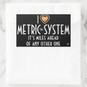 I -ハート記号 – メートル法（プラスジョーク） 長方形シール (バッグ)