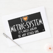 I -ハート記号 – メートル法（プラスジョーク） 長方形シール (封筒)