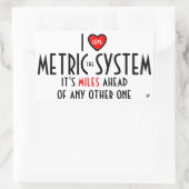 I -ハート記号 – メートル法(プラスジョーク) 長方形シール (バッグ)