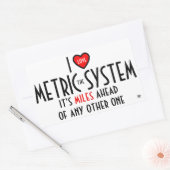 I -ハート記号 – メートル法(プラスジョーク) 長方形シール (封筒)