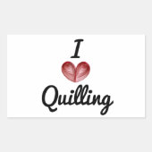 I (ハート)クイリング(4)大きな長方形ステッカー 長方形シール (正面)