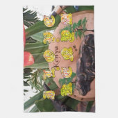 I (ハート)ケニアバッファローパッチ/プリント キッチンタオル (縦)