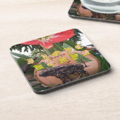 I (ハート)ケニアバッファローパッチ/プリント コースター (左側)