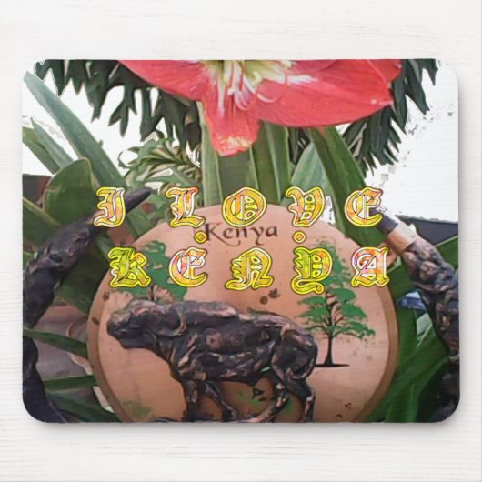 I (ハート)ケニアバッファローパッチ/プリント マウスパッド (正面)