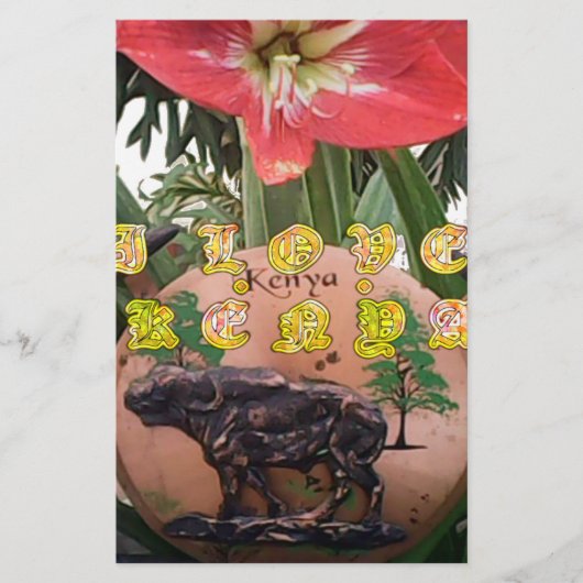 I (ハート)ケニアバッファローパッチ/プリント 便箋 (正面)