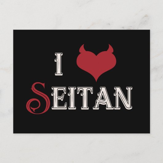 I "ハート"セイタンおもしろいビーガンデザイン ポストカード (正面)